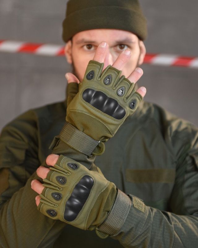 рукавички безпалі хакі TACT