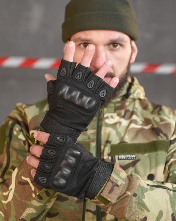 рукавички тактичні black безпалі