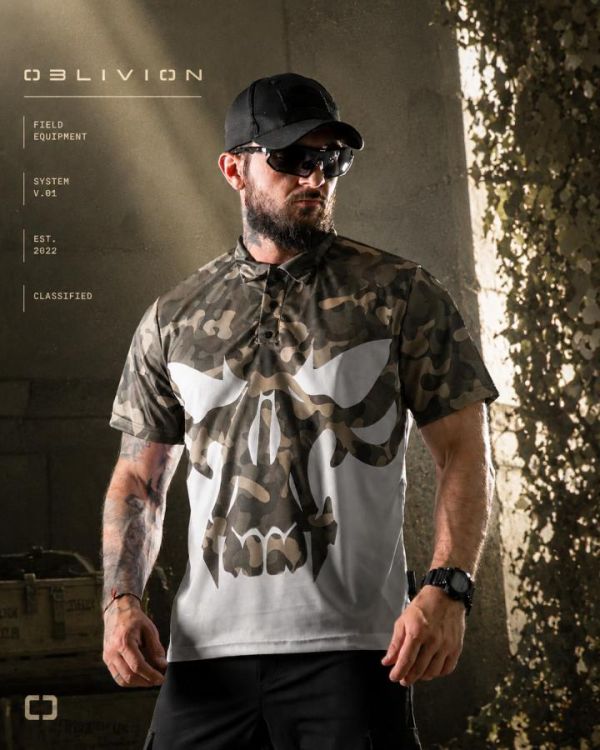 мілітарі поло футболка oblivion punisher mtk ПП7496