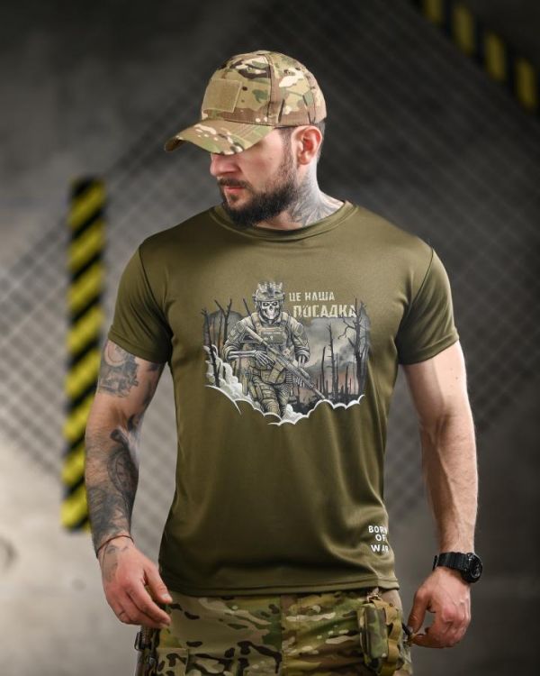 Тактична футболка BORN OF WAR Посадка oliva ВТ4719