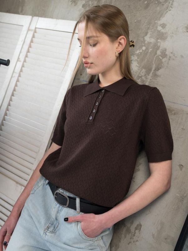 В'язане поло brown ТР6114