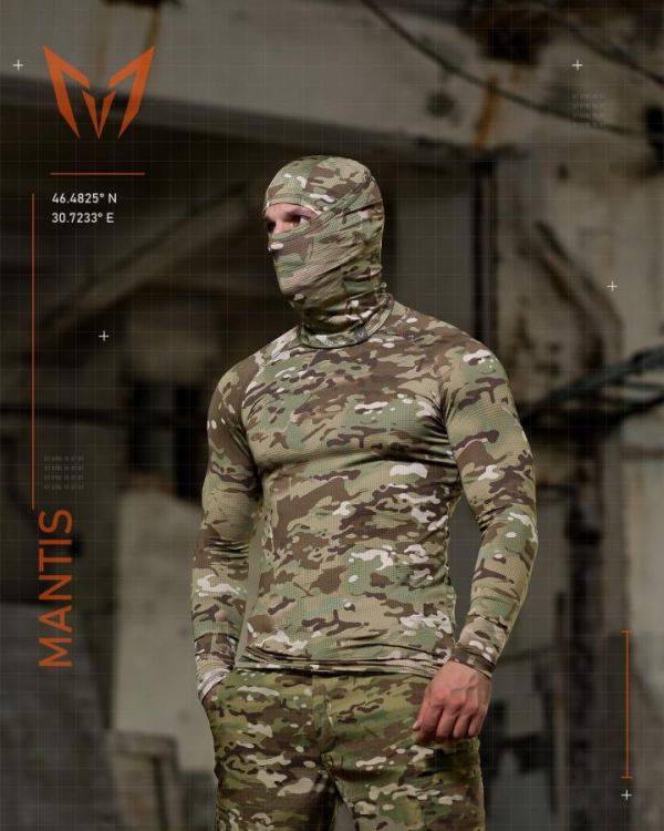 Тактичний лонгслів з балаклавою MANTIS® Phantom LS Combat Shirt - Multicam