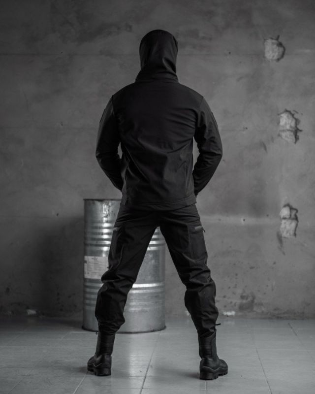 тактичний костюм SoftShell Police black ВТ7623