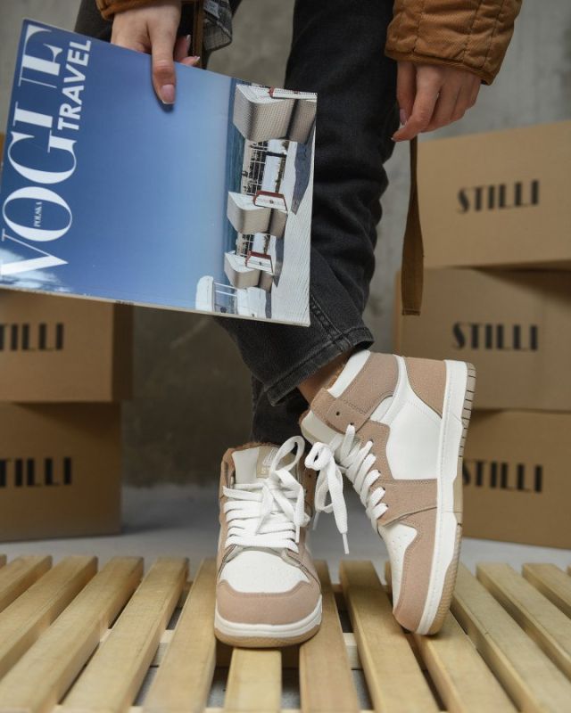 Жіночі кросівки Air Force white/camel MN 10-22R ВТ0573