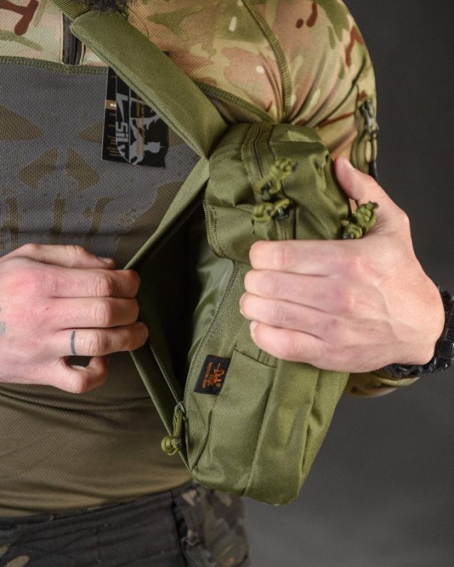 нагрудна сумка кобура Silver knight olive ВТ3952