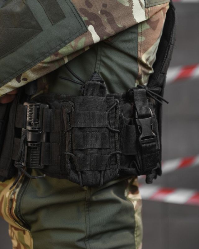 Тактична плитоноска з чотирма точками швидкого скидання Asdag black ВТ6796