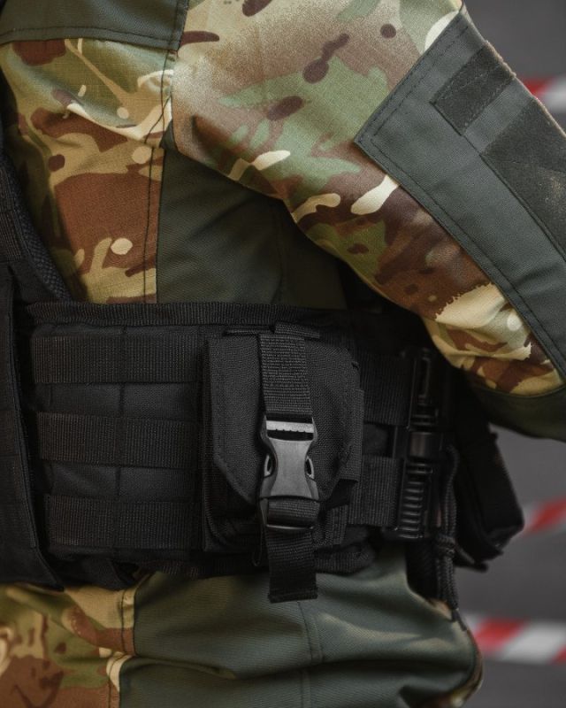 Тактична плитоноска з чотирма точками швидкого скидання Asdag black ВТ6796