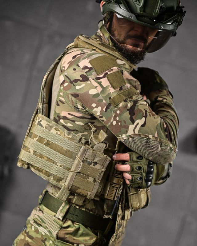 Плитоноска 4 швидких скидання з напашником Cordura піксель ДЛ63965