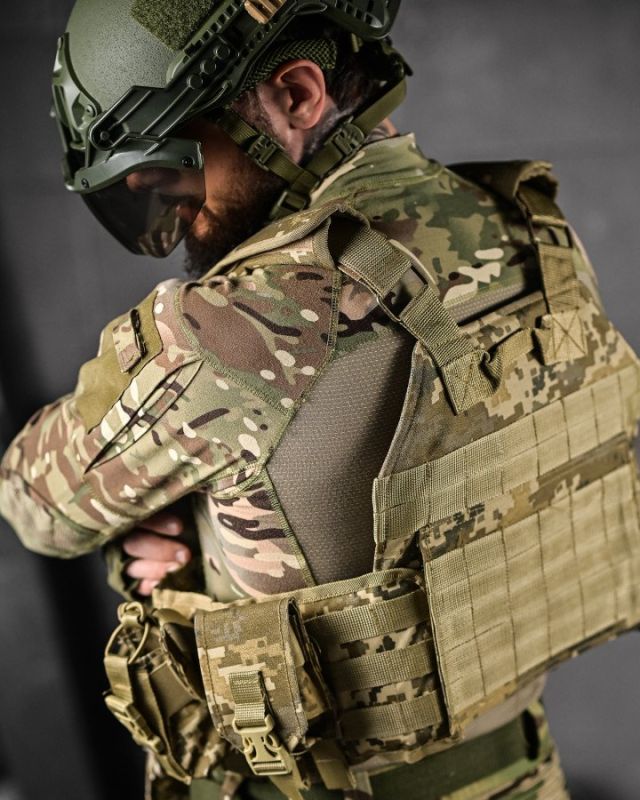Плитоноска 4 швидких скидання з напашником Cordura піксель ДЛ63965