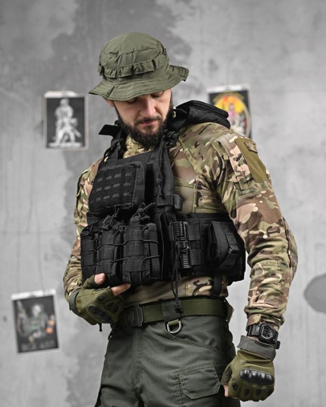 Плитоноска 4 скидання black Single Sword ВТ1096