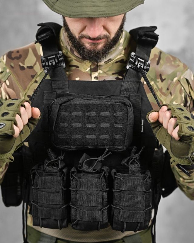 Плитоноска 4 скидання black Single Sword ВТ1096