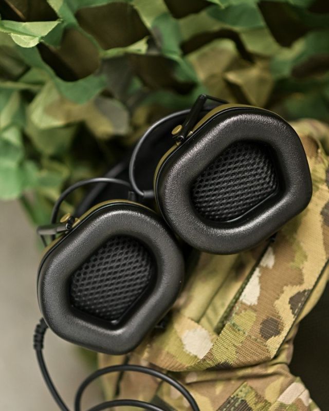 ТАКТИЧНІ АКТИВНІ НАВУШНИКИ arm next M32 FG ОЛІВКОВИЙ 2-0+