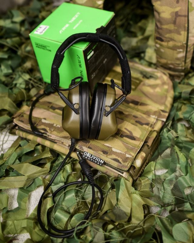 ТАКТИЧНІ АКТИВНІ НАВУШНИКИ arm next M32 FG ОЛІВКОВИЙ 2-0+