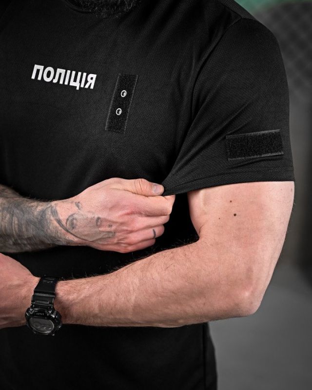 Футболка поліція black ВТ6013