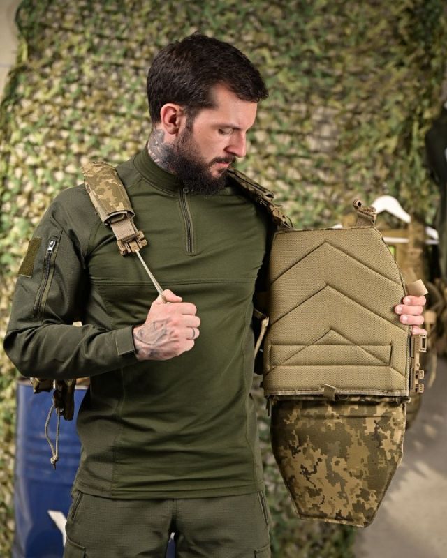Плитоноска 4 швидких скидання з наплічником Cordura піксель ПП4632
