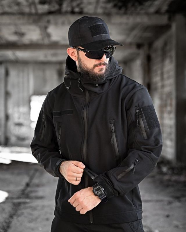Тактична куртка softshell masad чорна