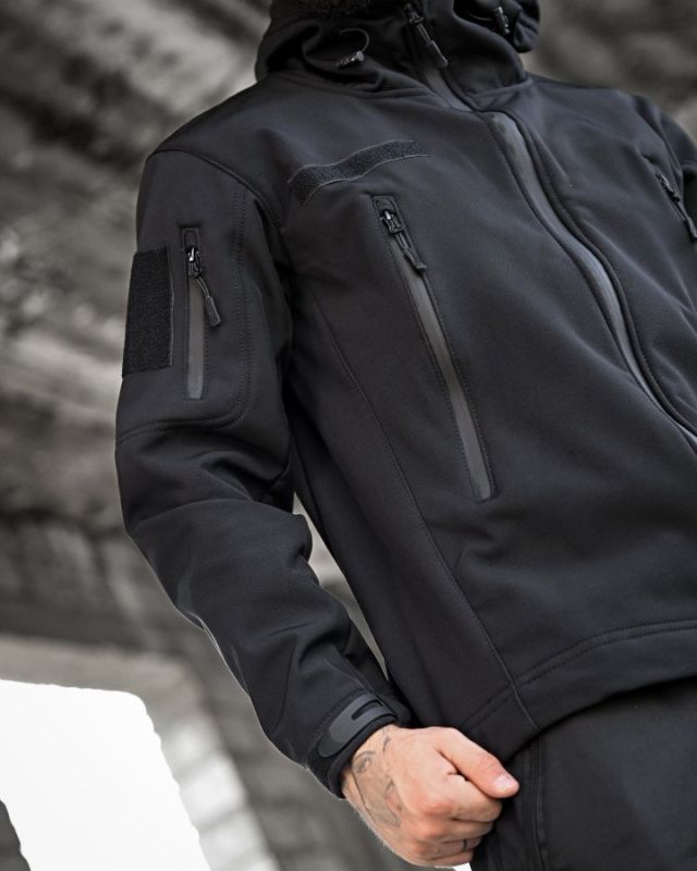 Тактична куртка softshell masad чорна