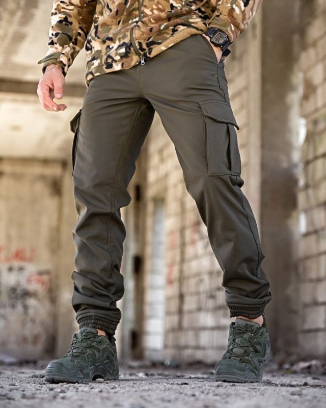 Зимові штани soft shell BANDIT олива ТР6407