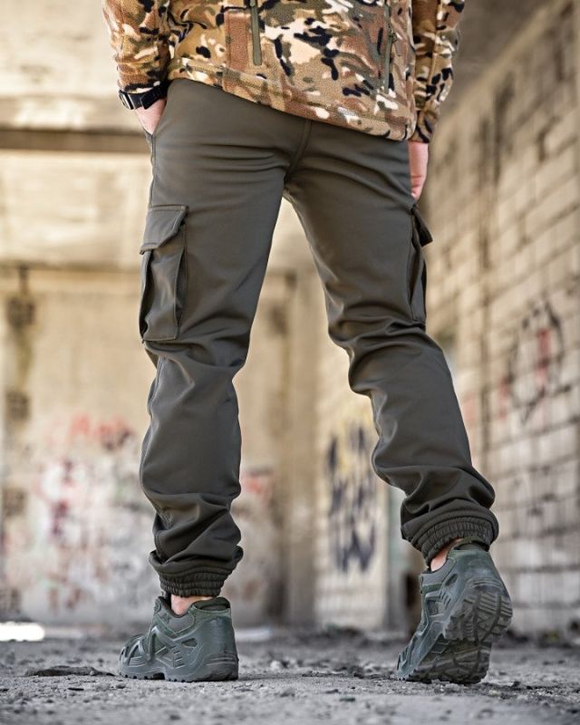 Зимові штани soft shell BANDIT олива ТР6407