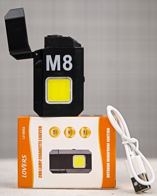Електроімпульсна запальничка M8 USB з ліхтариком ПП8038