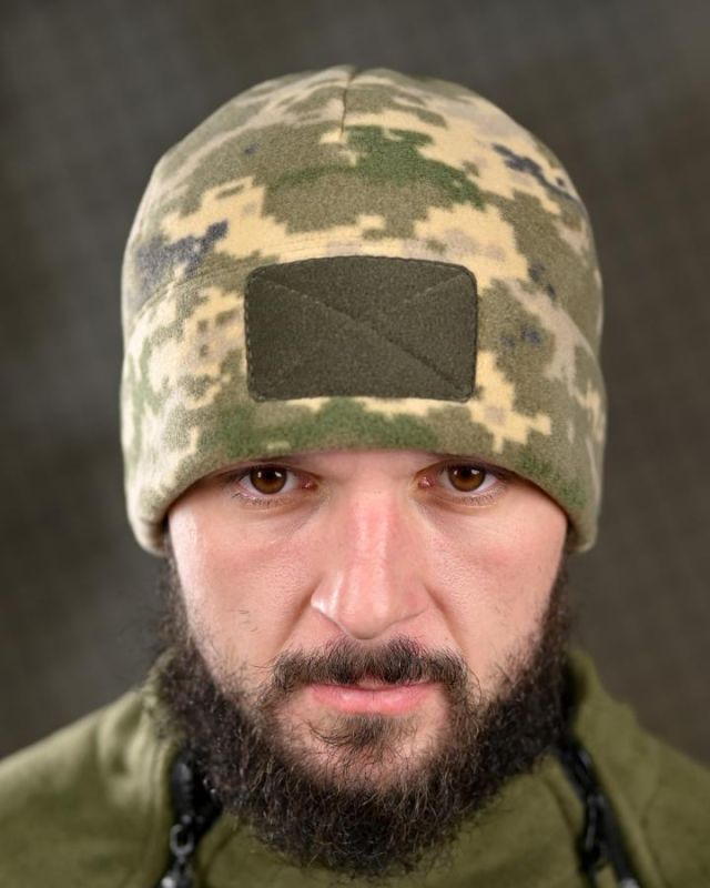 Шапка флісова з липучкою піксель ВТ4739