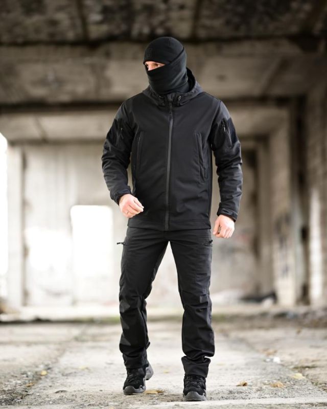Тактичний костюм Softshell 5в1 LUNAR чорний ТР6407