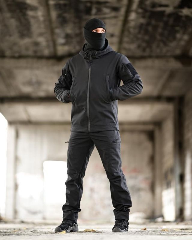Тактичний костюм Softshell 5в1 LUNAR чорний ТР6407