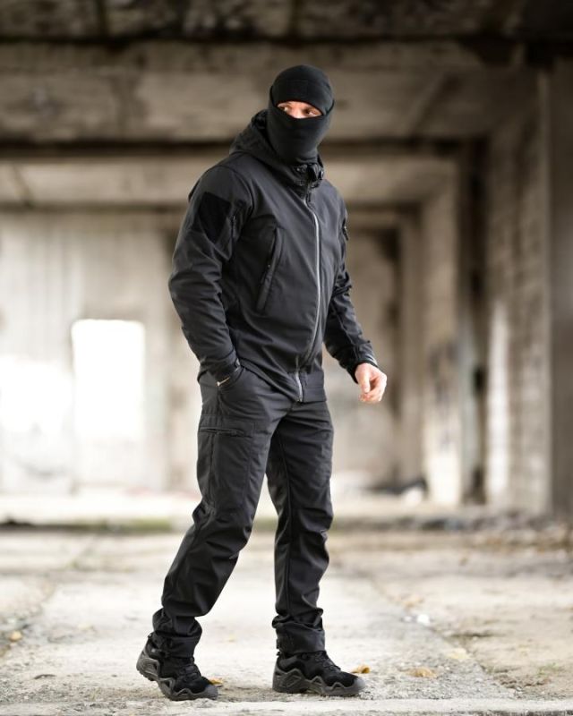 Тактичний костюм Softshell 5в1 LUNAR чорний ТР6407