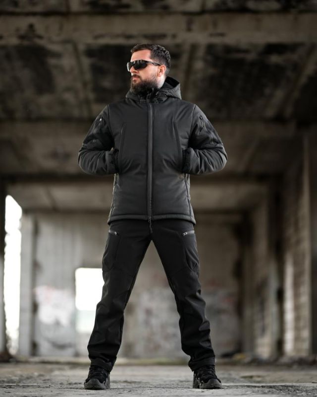 Зимовий тактичний костюм PANCER чорний ТР6498