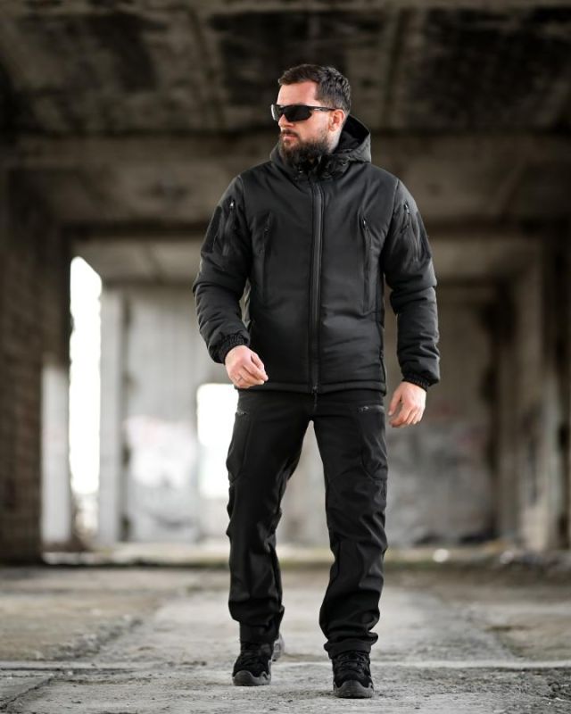 Зимовий тактичний костюм PANCER чорний ТР6498