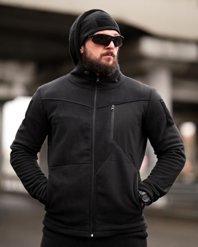 Флісовий спортивний тактичний костюм TARANTUL black ТР6551