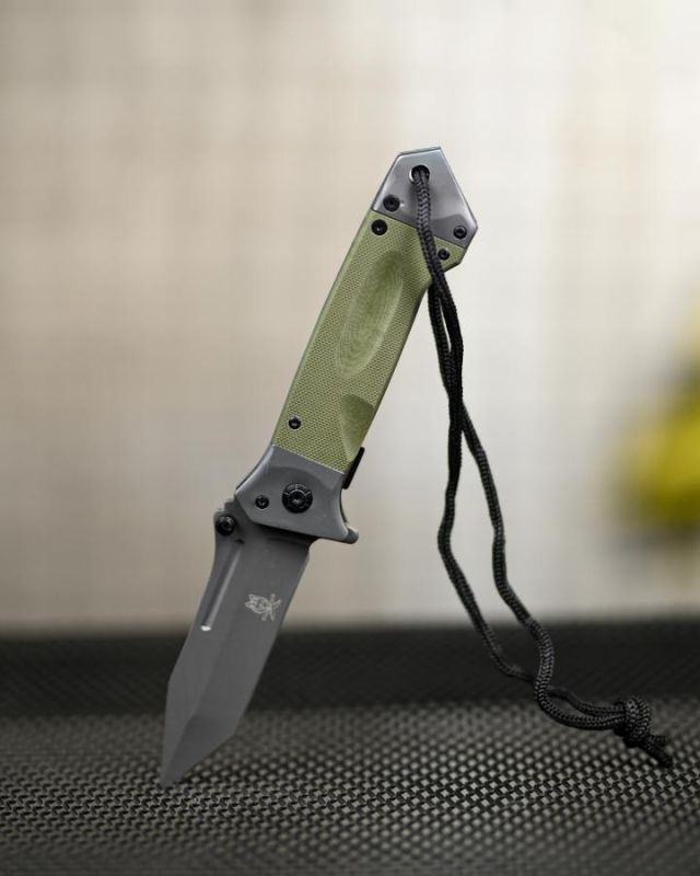 Ніж складаний інерційний Browning Tanto фліппер, олія G10+сталь, склобій, шнур ТР6764