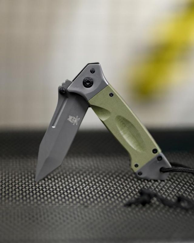 Ніж складаний інерційний Browning Tanto фліппер, олія G10+сталь, склобій, шнур ТР6764