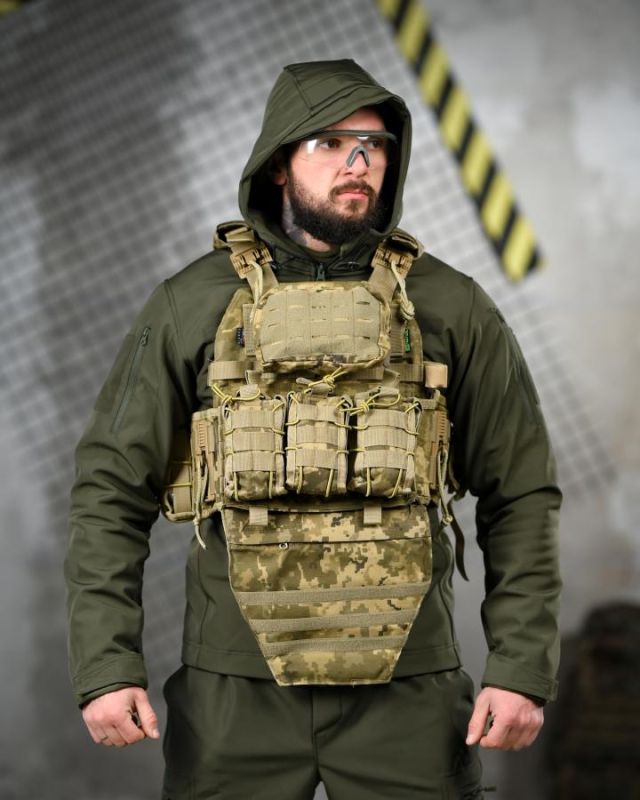 Плитоносій 4 швидких скидання з нашивкою 7.62 піксель ТР6430