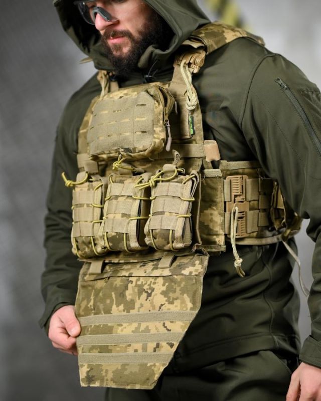 Плитоносій 4 швидких скидання з нашивкою 7.62 піксель ТР6430