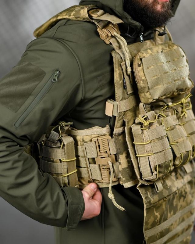 Плитоносій 4 швидких скидання з нашивкою 7.62 піксель ТР6430