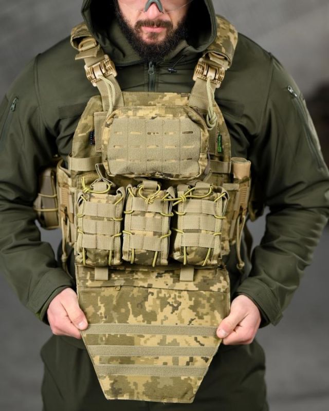 Плитоносій 4 швидких скидання з нашивкою 7.62 піксель ТР6430