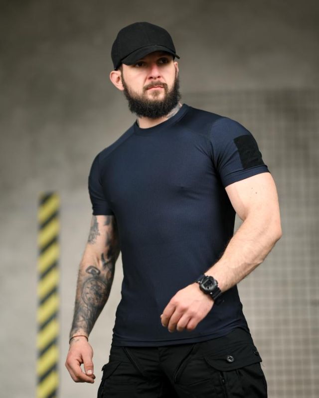 Тактична футболка (Compression Fit) синя ТР6914