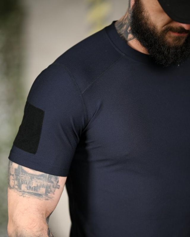 Тактична футболка (Compression Fit) синя ТР6914