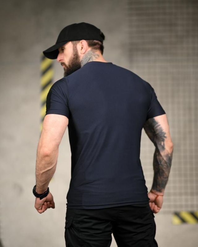 Тактична футболка (Compression Fit) синя ТР6914