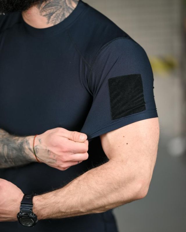 Тактична футболка (Compression Fit) синя ТР6914