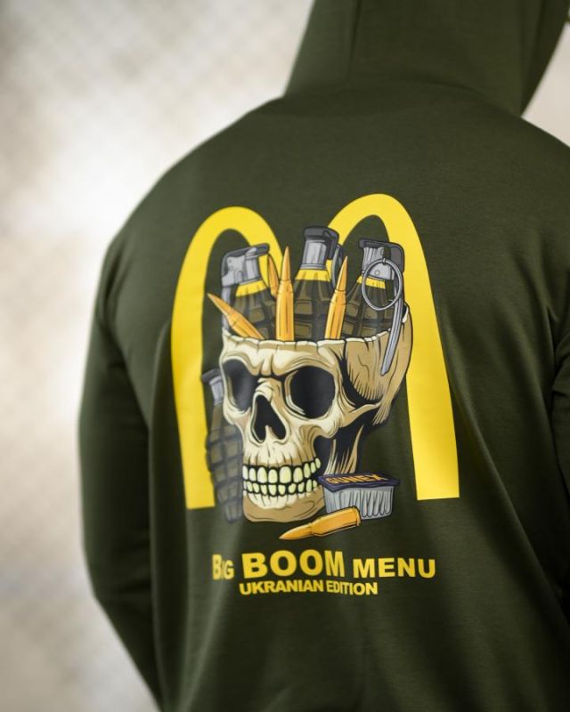 Мілітарі худі TRENASH Boom menu олива ТР6898