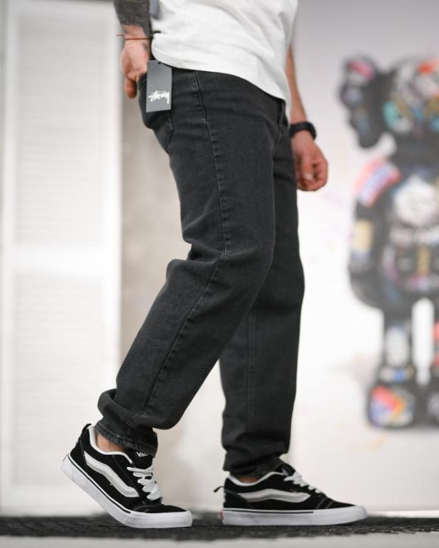 Джинси stussy ballon потертий чорний ТР6861