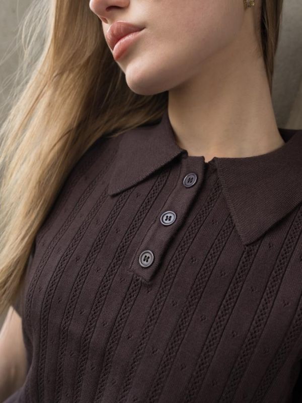 В'язане поло brown ТР6117