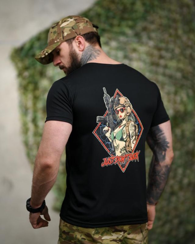Тактична футболка SELION Just don’t black ТР6217