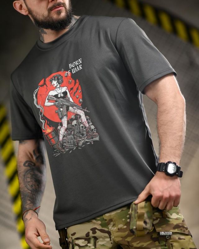 Тактична футболка Born of war grey ВТ4731