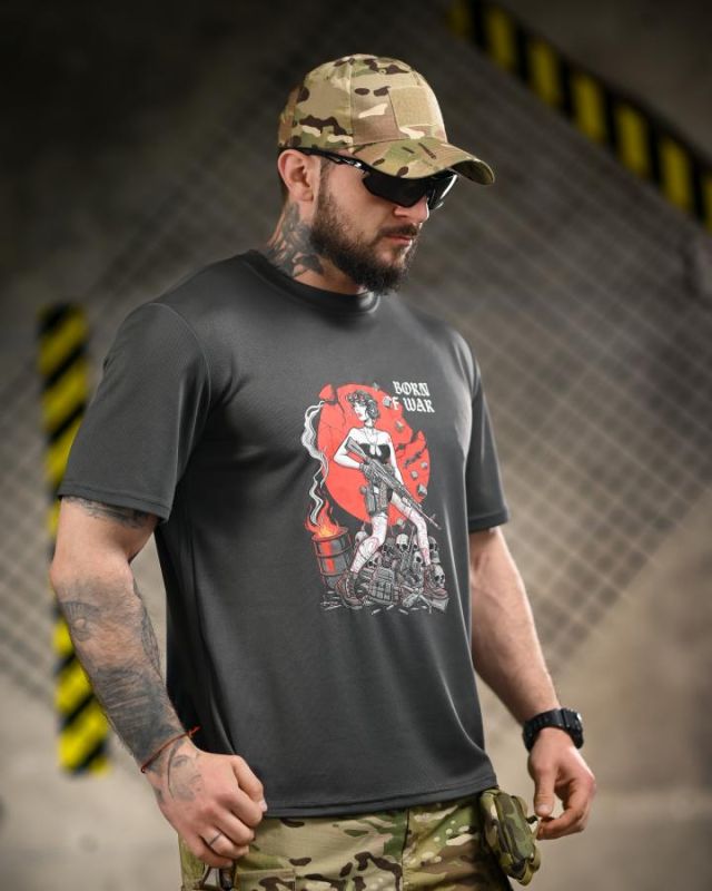 Тактична футболка Born of war grey ВТ4731