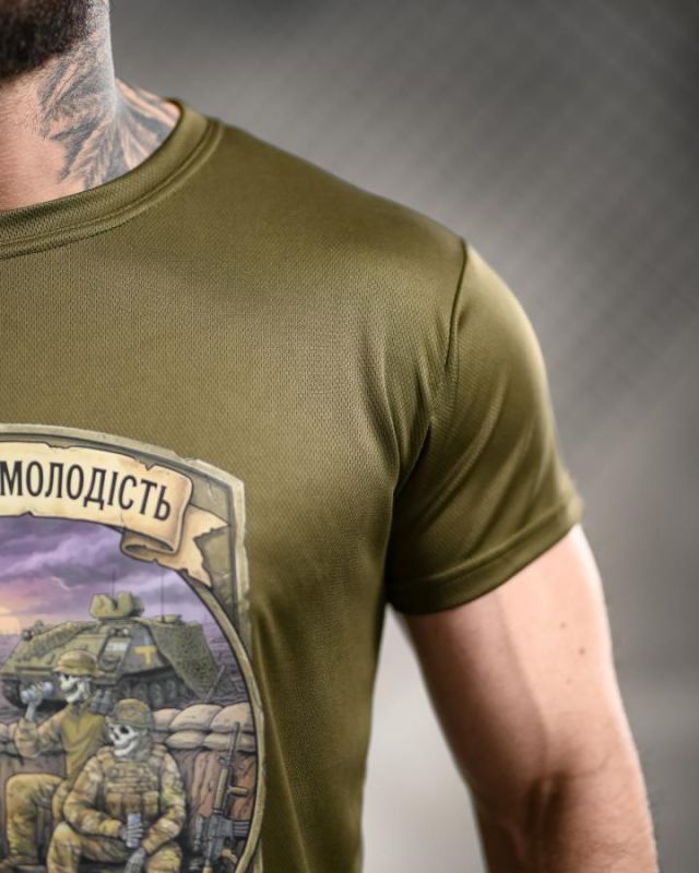 Тактична футболка BORN OF WAR Молодість олива ВТ4720