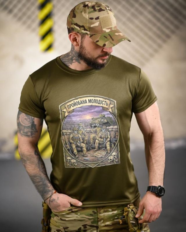 Тактична футболка BORN OF WAR Молодість олива ВТ4720