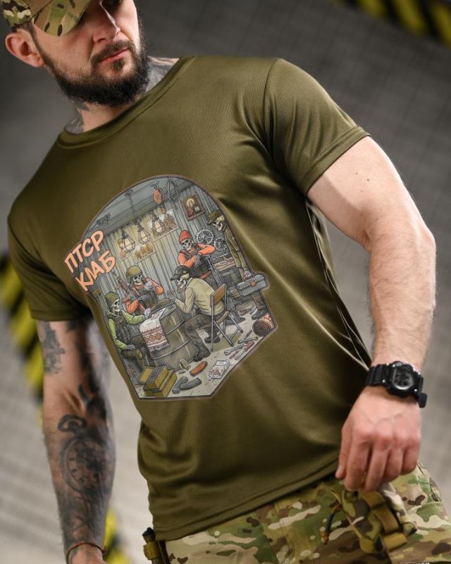 Тактична футболка BORN OF WAR ПТСР клаб oliva ВТ4718